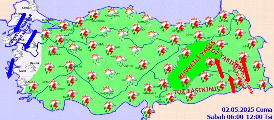 2 Mayıs 2025 Cuma Hava Durumu